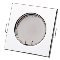 Zapustené svietidlo halogénové pevné štvorcové PAVO chróm plech MR16 GU10 LUMILED