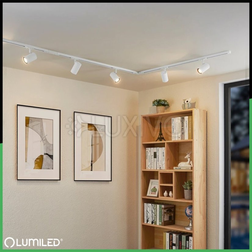 Reflektor koľajnicový GU10 bielo - zlatá SAGI lampa do jednofázového koľajnicového osvetlenia LUMILED