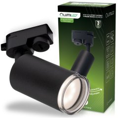 Stropná lampa na lištu spot reflektor na lištu GU10 LED ADERO čierna LUMILED