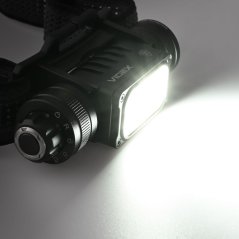 Čelová baterka LED 2 farby svetla 20W 2000lm 5000K čierna IP67 Videx