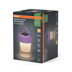 Solárna stojaca záhradná LED lampa lampáš 0, 42W 20lm 3000K teplá stmievateľná fialová IP44 Endura Osram