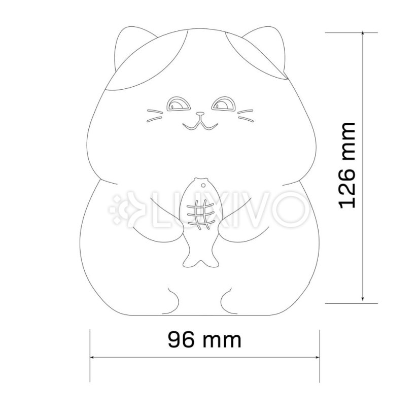 LED dobíjacia dekoratívna lampa 1W 59lm 3000K RGBW biela stmievateľná Gatto Sanico Goldlux