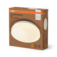 Záhradný plafón LED bodové nástenné svietidlo okrúhle 18W 1350lm 3000K teplá IP44 biely Essential Osram