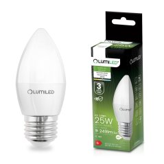 LED žiarovka E27 B35 2,5W = 25W 249lm 4000K Neutrálna 180° LUMILED