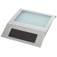 Solárna LED záhradná lampa Osvetlené číslo domu Fasádna nástenná lampa 6000K IP65 Senzor Silver