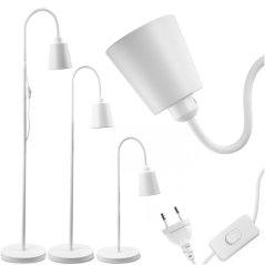 Lampa stojaca podlahová stolová LED E27 biela s reguláciou výšky KALSO Lumiled