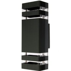 Záhradné nástenné svietidlo Double top down VELA II LED 2x GU10 Black IP54