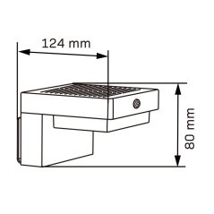 Nástenná solárna vonkajšia lampa 4,5W 400lm 4000K Neutral Black IP44 Mali Sanico Goldlux