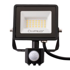 LED reflektor ZUNA2 20W 1800lm 4000K IP44 Black Senzor pohybu LUMILED