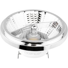 LED žiarovka G53 reflektor AR111 15W = 100W 1521lm 3000K teplá 24° 12V strieborná LUMILED