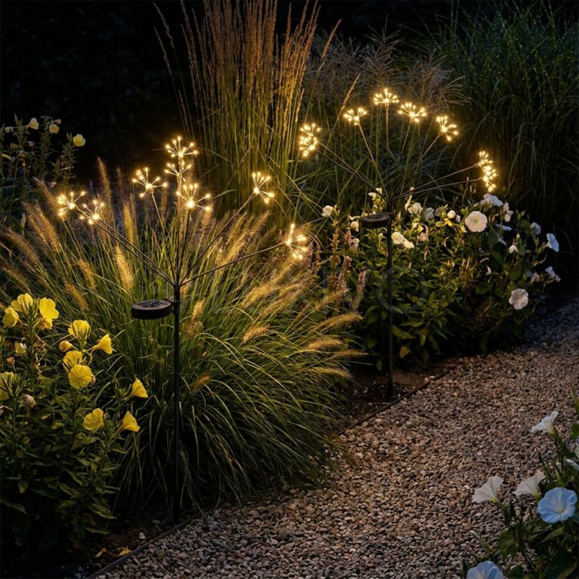 2x Solárna záhradná lampa LED ALISMA zapichovacia vonkajšia 70cm 2700K IP44 LUMILED