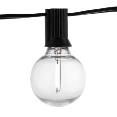 Solárna záhradná girlanda 20x LED dekoratívne žiarovky G50 10,6 m 3000K RGB + diaľkové ovládanie EREMI LUMILED