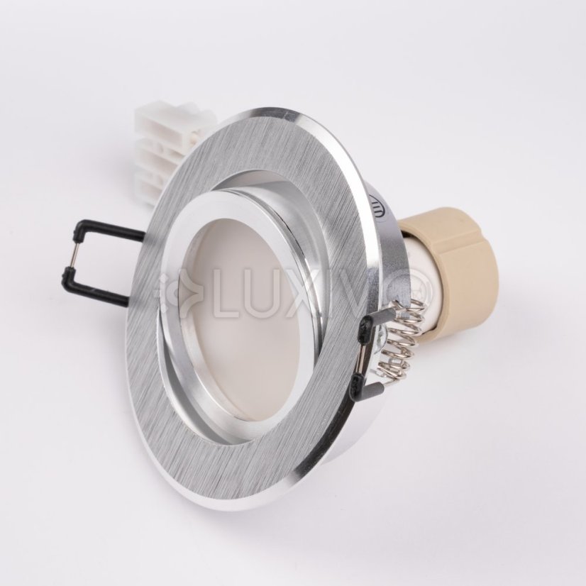 Zapustené halogénové svietidlo okrúhle pohyblivé TRIX 3v1 GU10 6W 4000K brúsené strieborné LUMILED