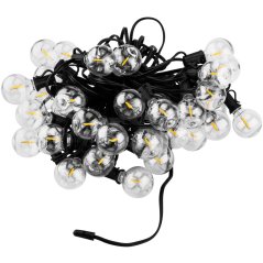 Solárna záhradná girlanda 40x LED ozdobné guľôčky 19, 55m 2700K teplá + diaľkový ovládač CALLIS2 LUMILED