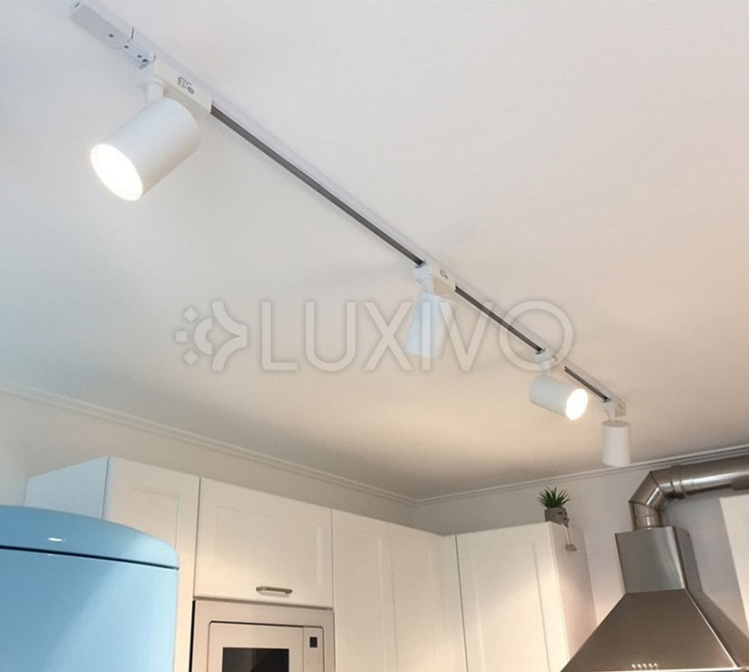 Biela jednofázová hliníková prípojnica pre reflektory 200 cm