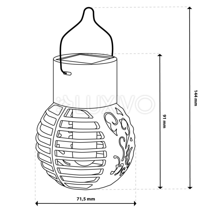 Solárna lampa LED lampáš guľa záhradná IP44 1800K LUMILED
