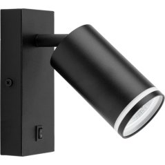 Nástenné svietidlo GU10 RING s vypínačom čierne