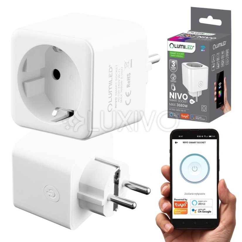 Inteligentná zásuvka WiFi Wattmeter Timer TUYA SMART NIVO LUMILED