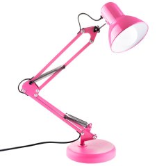 Stolová kresliarska lampička E27 TOBI ružová Lumiled s úchytom na dosku