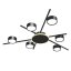 Stropná lampa lustrová zapustená 6x GX53 9W 830lm 2700K teplá čierna Videx