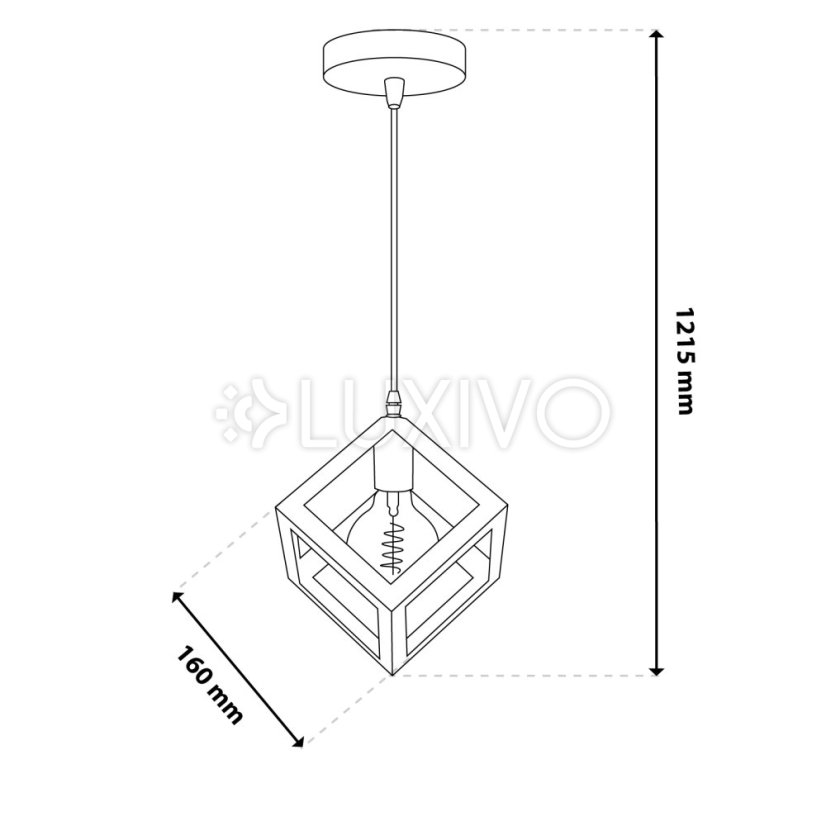 TALUS geometrické štvorcové závesné svietidlo ZWIS pre LED biela 1x E27 LUMILED