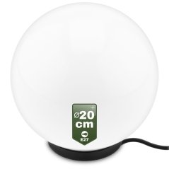 LED LUMIKULA2 20cm E27 IP65 LUMILED vonkajšie guľové záhradné svietidlo