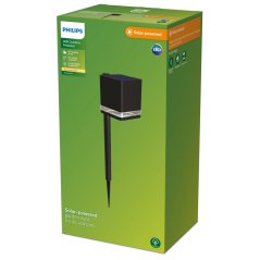 Záhradné solárne vonkajšie stĺpové svetlo 54cm LED 1,8W 200lm 2700K so súmrakovým senzorom Virona Philips