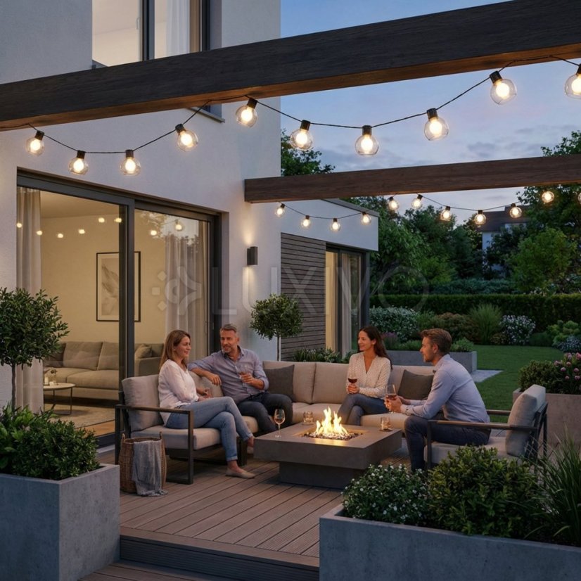 Záhradná solárna girlanda 10x LED dekoratívne svetielka 4, 7m 3000K teplá PERLA Lumiled