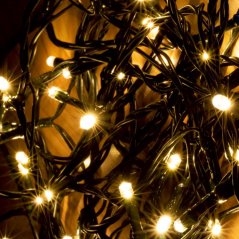 Vianočná led svetelná reťaz vonkajšia flash - 200led - 20m teplá biela+teplá biela