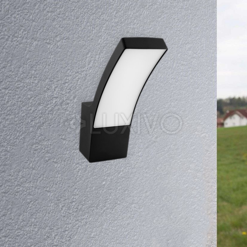 LED vonkajšie nástenné svietidlo čierne Nástenné svietidlo 10W 4000K IP44 LOGIA LUMILED
