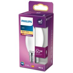 LED žiarovka E14 B35 6,5W = 60W 806lm 2700K Teplé vlákno Mlieko PHILIPS