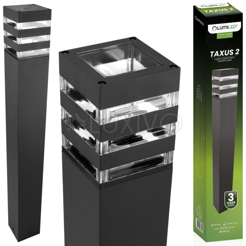 Záhradný vonkajší stojaci LED stĺp E27 12W TAXUS 2 80cm LUMILED