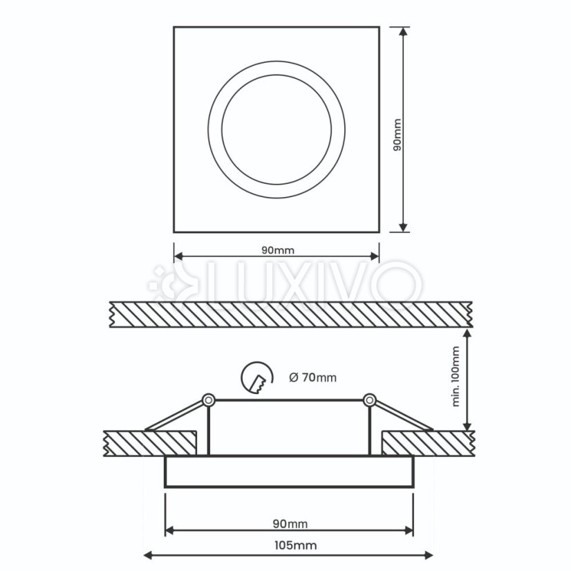 Halogénové svietidlo na zapustenú montáž Hranaté biele GU10 MR16 VENTUS Lumiled