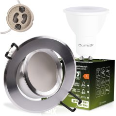 Zapustené halogénové svietidlo okrúhle pohyblivé TRIX 3v1 GU10 6W 3000K strieborný LUMILED