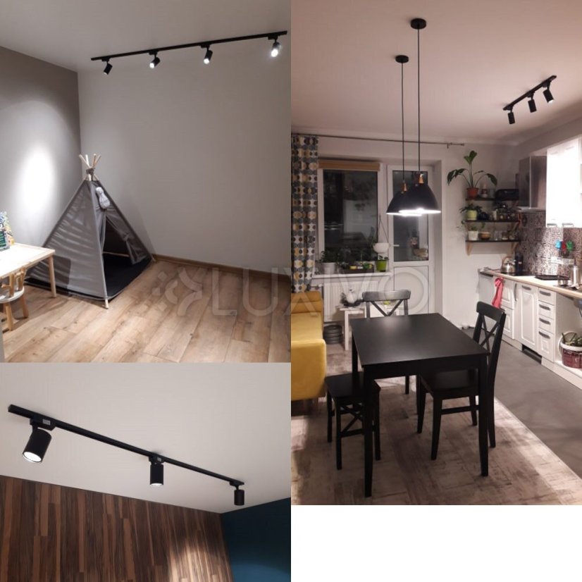 Biela jednofázová hliníková prípojnica pre reflektory 200 cm