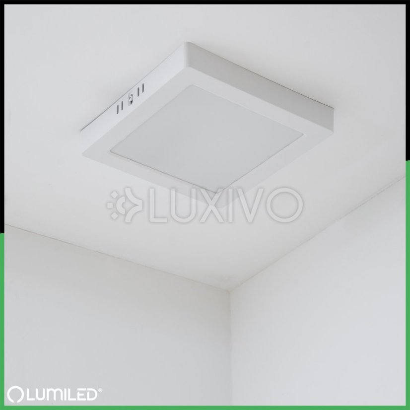 Stropné svietidlo LED s povrchovou montážou 12W Square 4000K GLOW White LUMILED