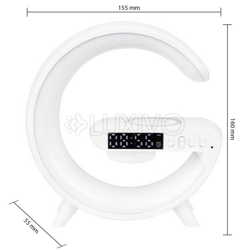 Stolová LED lampa 3W 420lm RGB s akumulátorom herná indukčná nabíjačka reproduktor Bluetooth vypínač ON/OFF biela Masterled
