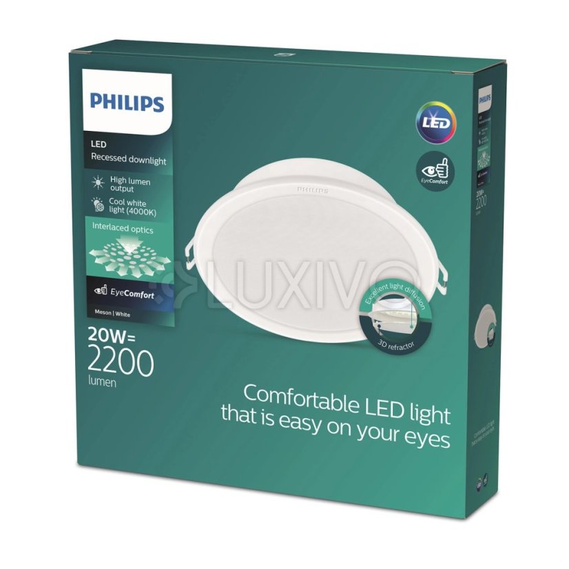 LED panel LED vstavané svietidlo 20W 2200lm 4000K White Meson Philips