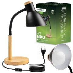 Stolová lampa školská kresliarska dekoratívna E27 NIKO čierna Lumiled