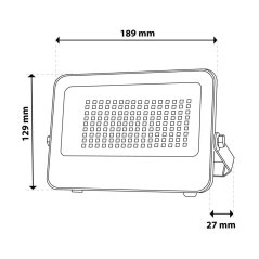 LED reflektor TRINOX 50W 5500lm CCT IP66 sivý LUMILED