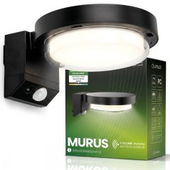 Nástenné solárne svietidlo solárna lampa fasádna LED MURUS povrchová senzor pohybu a súmraku 4000K LUMILED