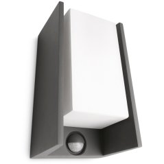 BRIDGE myGarden E27 IP44 Obdĺžnikový antracitový so senzorom pohybu PHILIPS LED fasádne svetlo