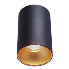 Hliníkové halogénové svietidlo SPOT TUBA na povrchovú montáž pre LED GU10 Čierna a zlatá