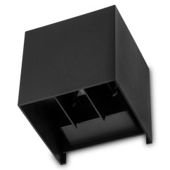 LED fasádne nástenné svietidlo 2x3W 4000K Nastaviteľné zhora nadol Čierna PICEA LUMILED