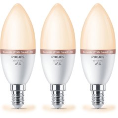 3x LED žiarovka E14 Candle C37 4,9W = 40W 470lm 2700-6500K TW Smart SMART WiFi Bluetooth App WiZ Philips