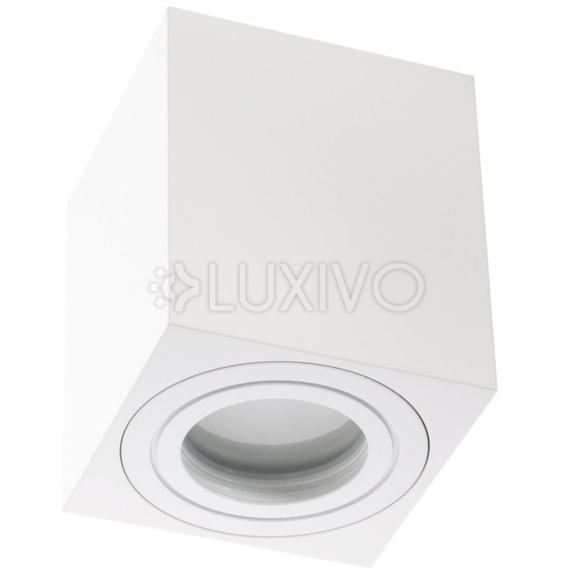 HALOGEN Vodotesná hliníková SPOT TUBA 95mm IP44 Biela AQUARIUS SQUARE Kobi