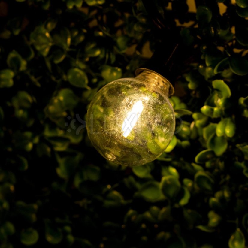 Záhrada Girland Vonkajšie osvetlenie Reťaz 15,2 m 30x LED okrasné korálky 3000K + diaľkové ovládanie DOLLIS LUMILED
