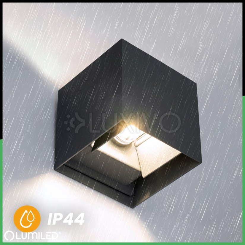 Záhradné nástenné svietidlo LED G9 nastaviteľné zhora nadol Graphite PYXIS LUMILED
