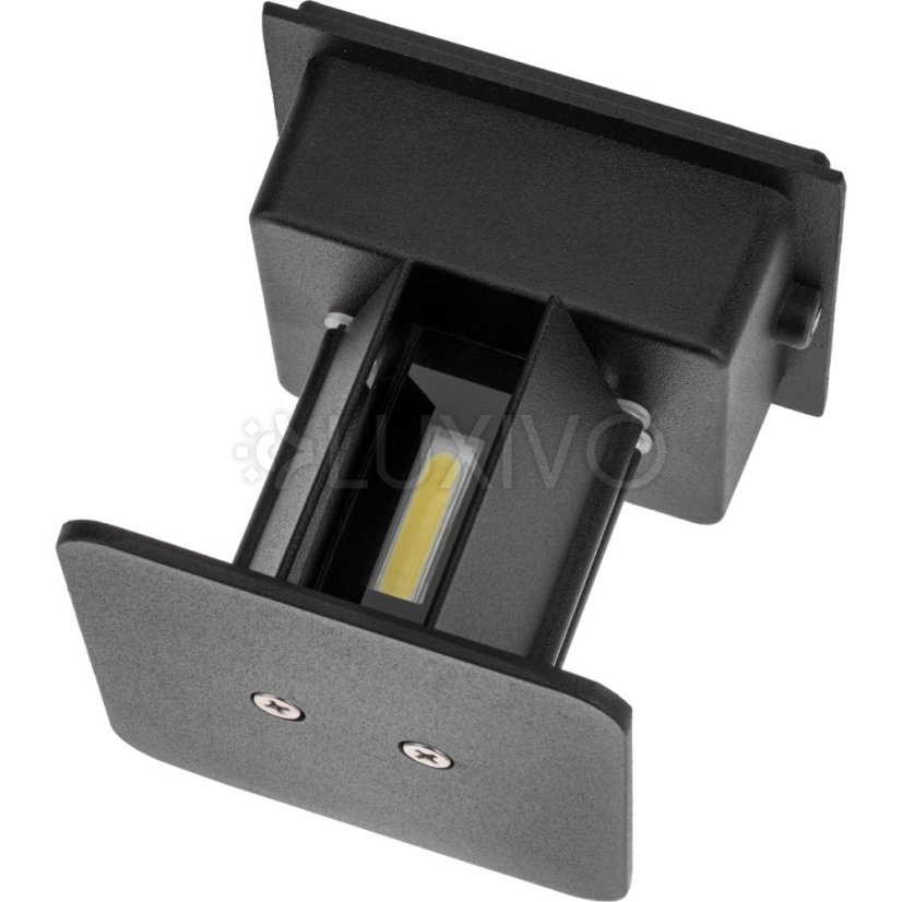 LED fasádne nástenné svietidlo 2x3W 4000K Nastaviteľné zhora nadol Čierna PICEA LUMILED