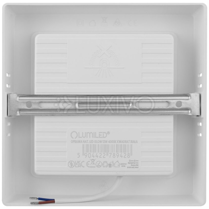 Stropné svietidlo LED s povrchovou montážou 12W Square 4000K GLOW White LUMILED